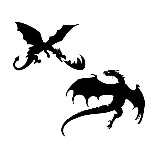 Wall Stickers Fire Breathing Dragons Fantasy Dragons Animals Easy Installation