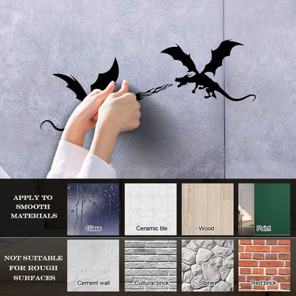 Fine Carving Decals Fire Breathing Dragons Fantasy Fairy Tale Art Mural Painting