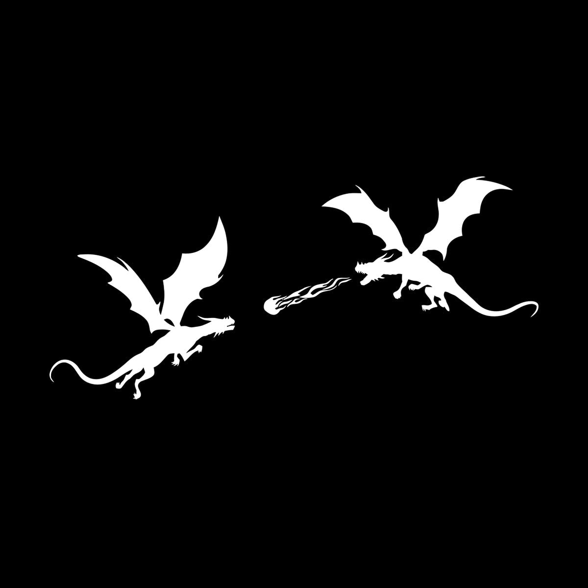 Fine Carving Decals Fire Breathing Dragons Fantasy Fairy Tale Art Mural Painting