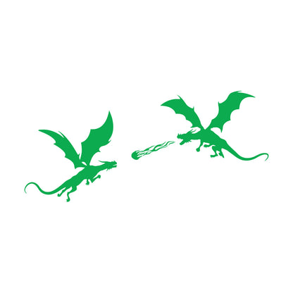 Fine Carving Decals Fire Breathing Dragons Fantasy Fairy Tale Art Mural Painting