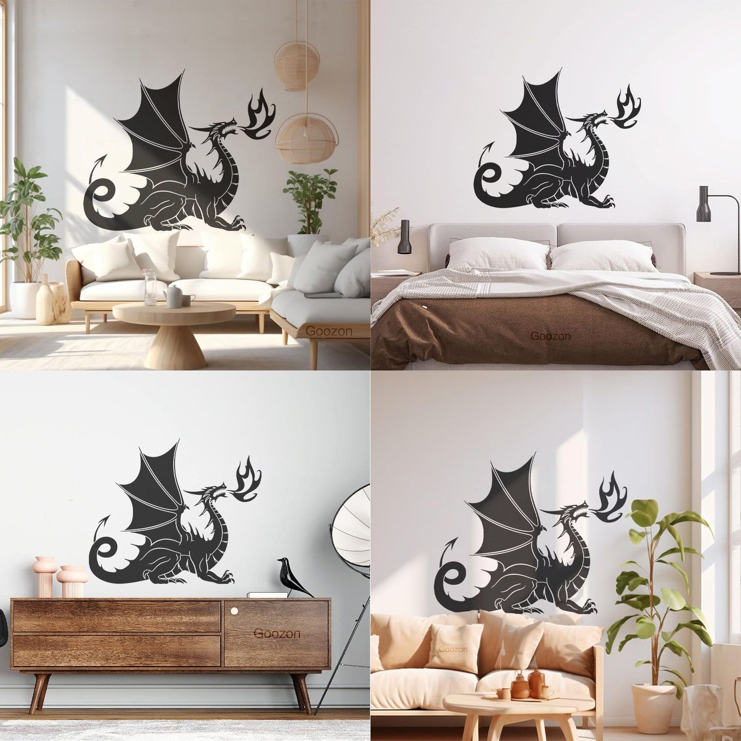 Vinyl Art Sticker Dragon Fire Mythology Fantasy Beast Multiple Size Options