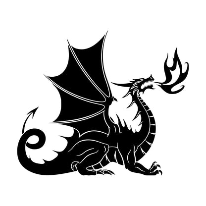 Vinyl Art Sticker Dragon Fire Mythology Fantasy Beast Multiple Size Options
