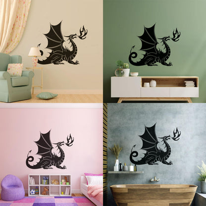Vinyl Art Sticker Dragon Fire Mythology Fantasy Beast Multiple Size Options