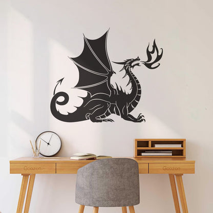Vinyl Art Sticker Dragon Fire Mythology Fantasy Beast Multiple Size Options