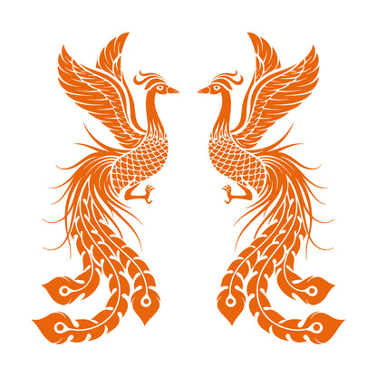 Fire Phoenix Couple Fantasy Birds Myth Engraving Stickers Waterproof