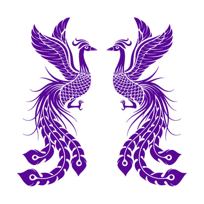 Fire Phoenix Couple Fantasy Birds Myth Engraving Stickers Waterproof