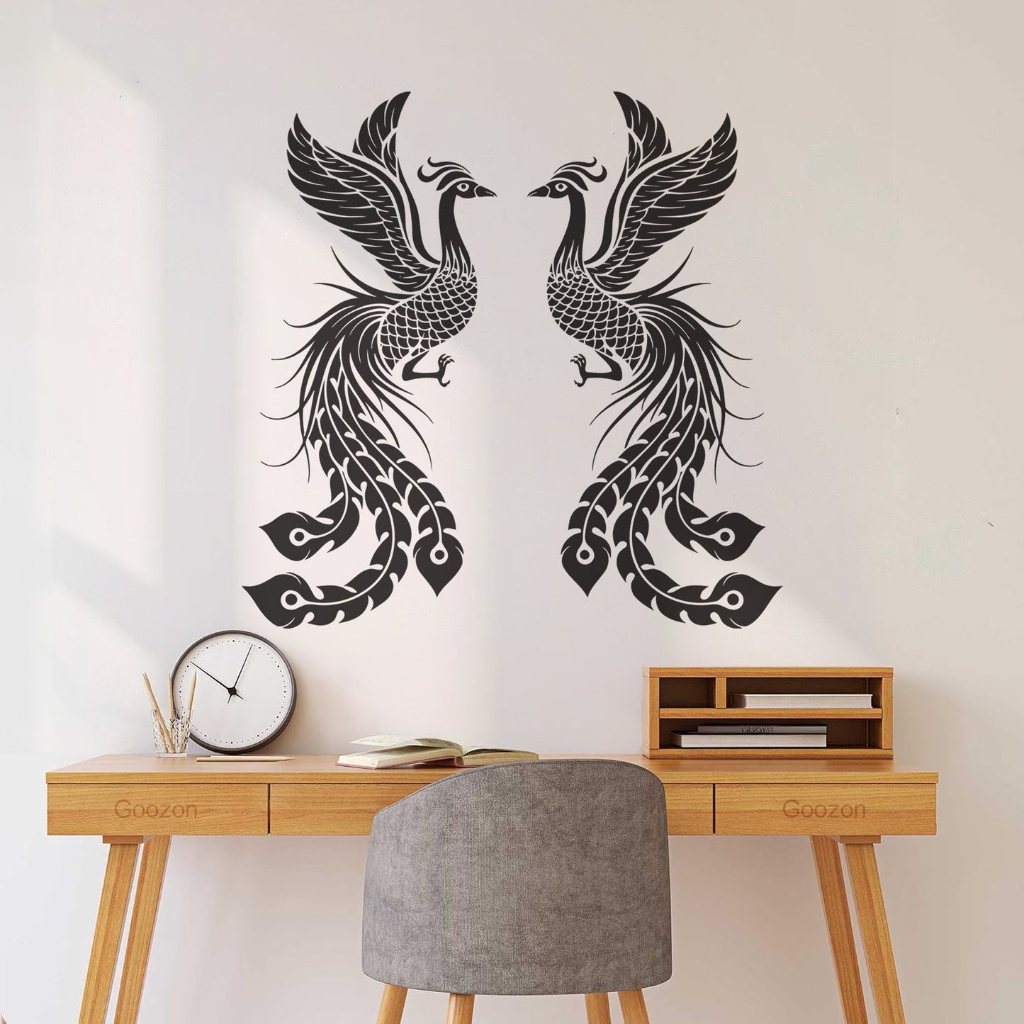 Fire Phoenix Couple Fantasy Birds Myth Engraving Stickers Waterproof