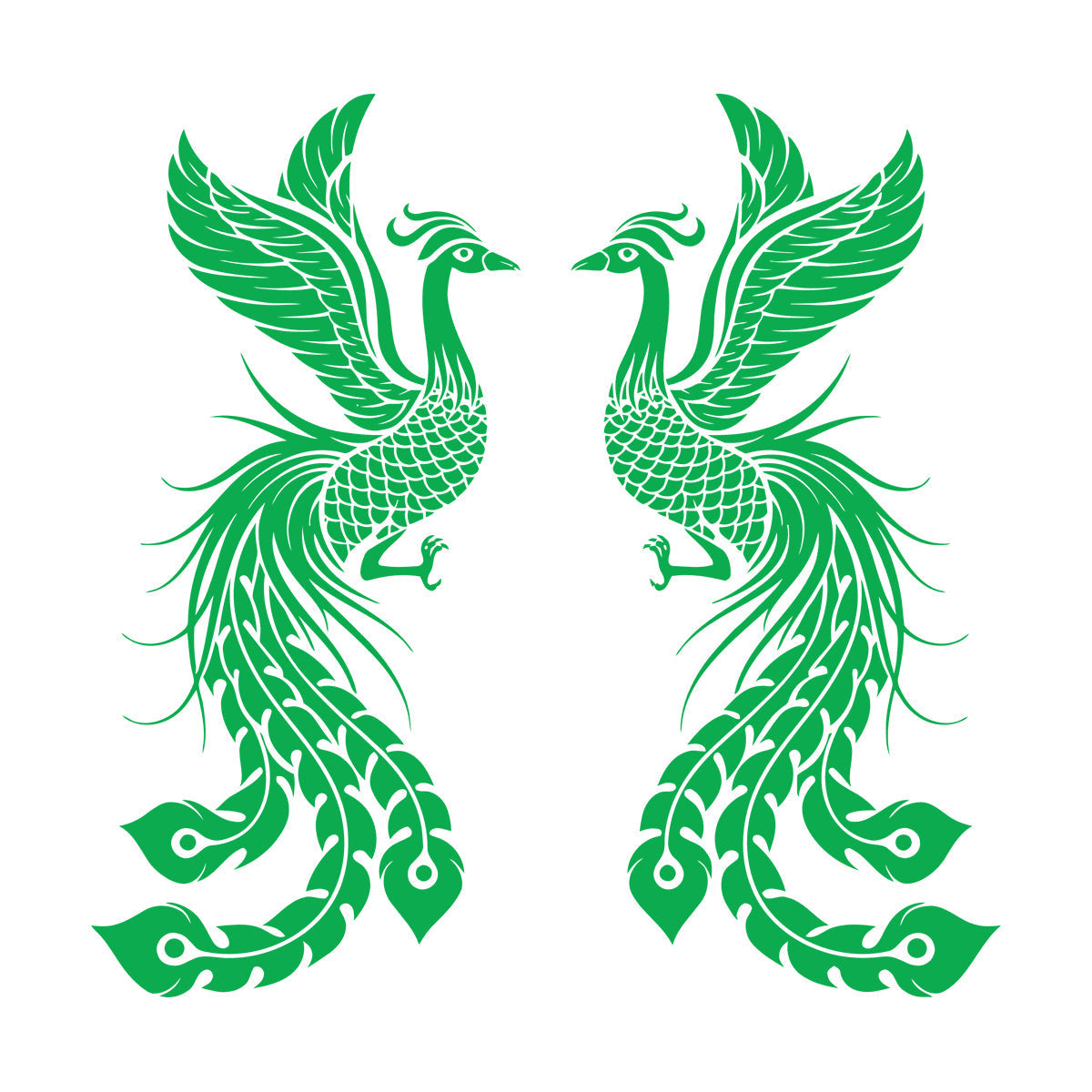 Fire Phoenix Couple Fantasy Birds Myth Engraving Stickers Waterproof