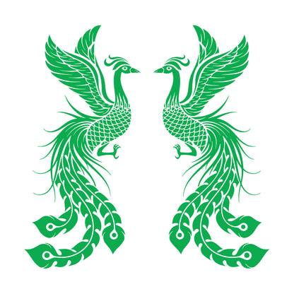 Fire Phoenix Couple Fantasy Birds Myth Engraving Stickers Waterproof