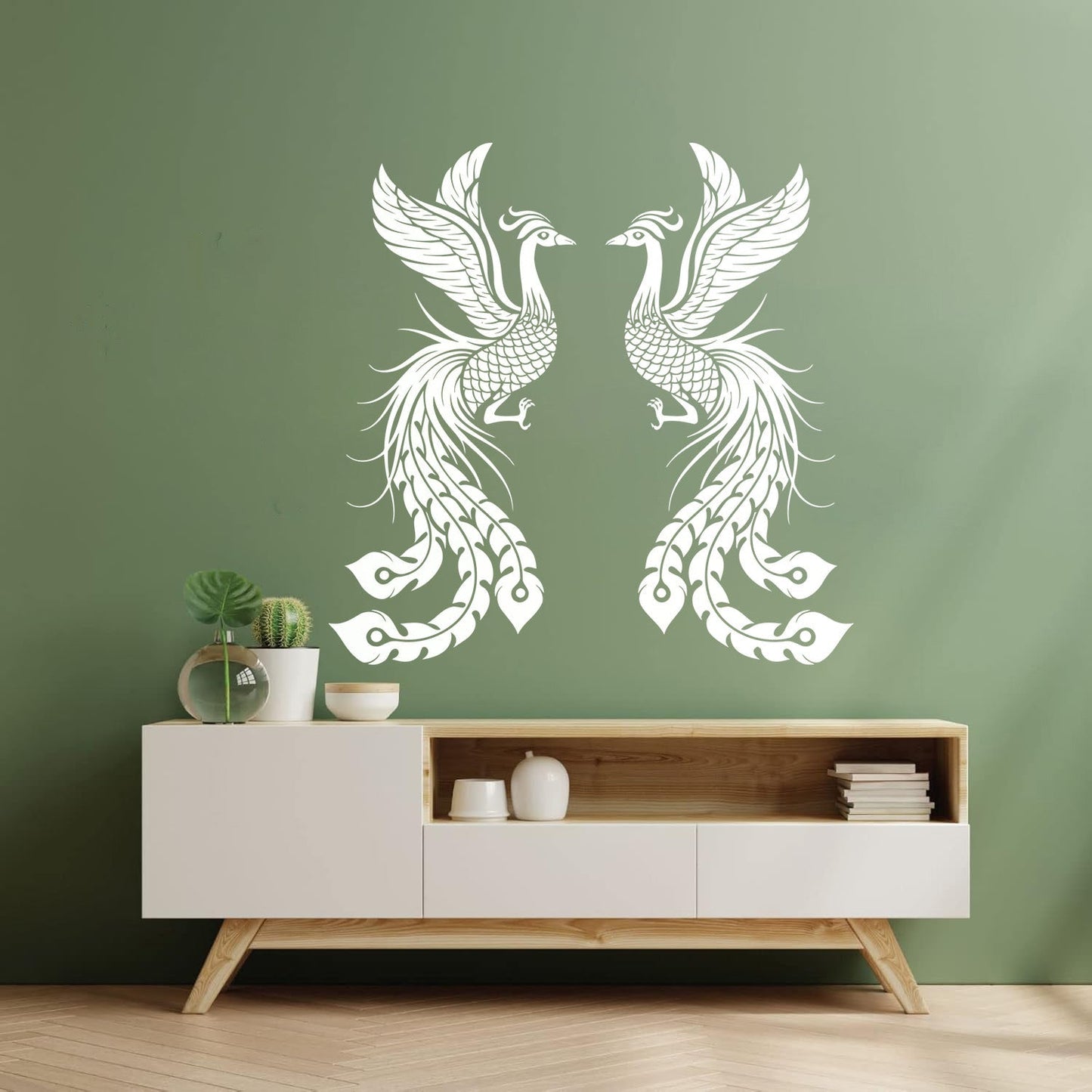 Fire Phoenix Couple Fantasy Birds Myth Engraving Stickers Waterproof