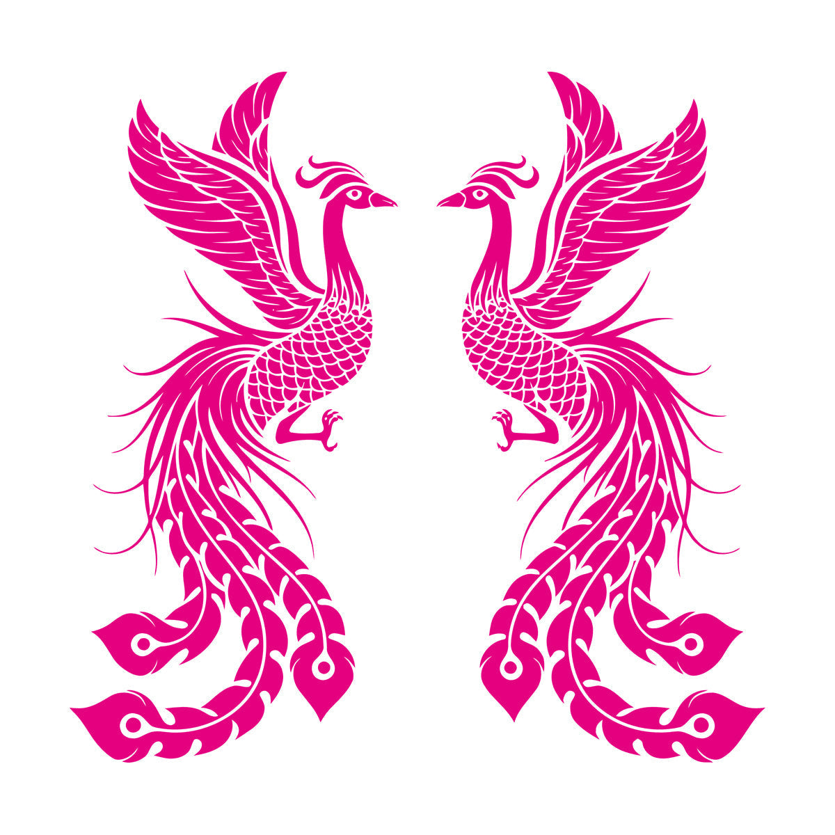 Fire Phoenix Couple Fantasy Birds Myth Engraving Stickers Waterproof