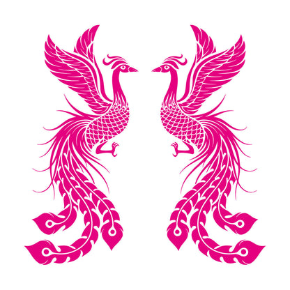 Fire Phoenix Couple Fantasy Birds Myth Engraving Stickers Waterproof