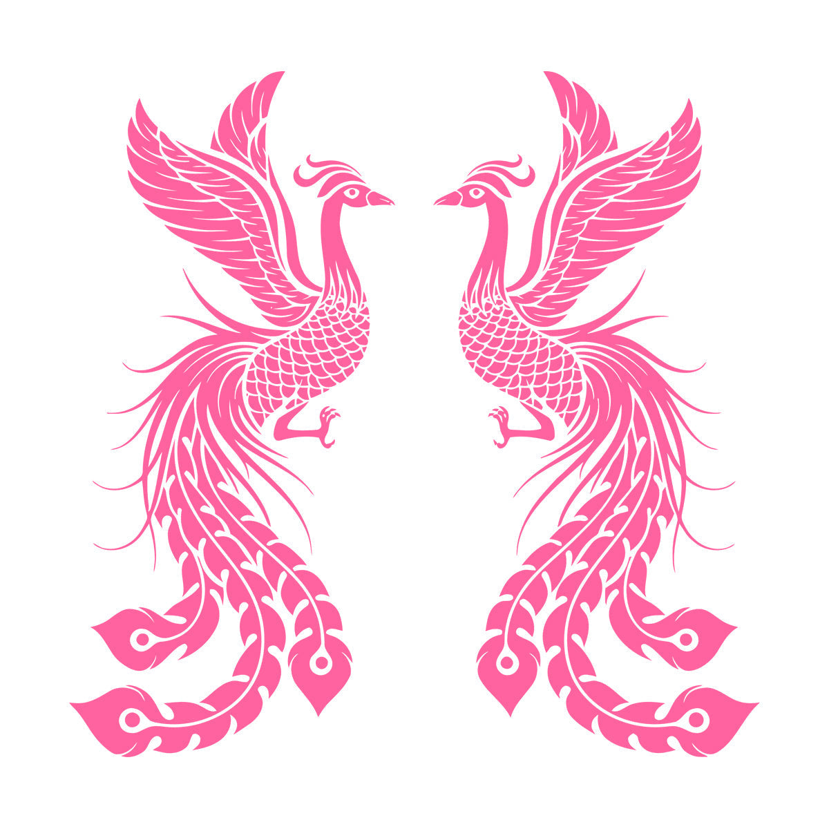 Fire Phoenix Couple Fantasy Birds Myth Engraving Stickers Waterproof