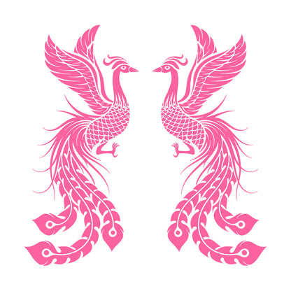 Fire Phoenix Couple Fantasy Birds Myth Engraving Stickers Waterproof