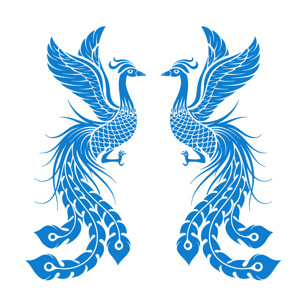 Fire Phoenix Couple Fantasy Birds Myth Engraving Stickers Waterproof