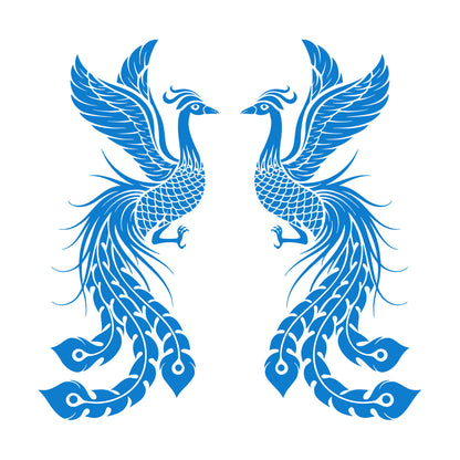 Fire Phoenix Couple Fantasy Birds Myth Engraving Stickers Waterproof