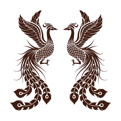 Fire Phoenix Couple Fantasy Birds Myth Engraving Stickers Waterproof