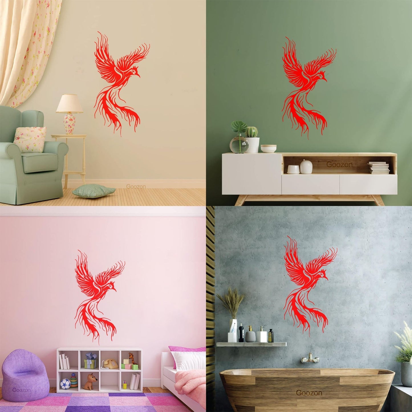 Wall Decals Pvc Phoenix Fly Bird Fantasy Fairytale Personalized Customization