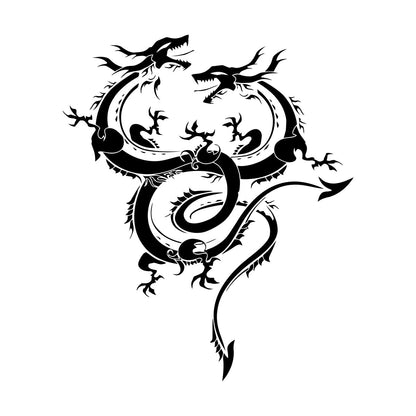 Lettering Stickers Flying Asian Dragons Fantasy Mythology Can Modify And Add Information