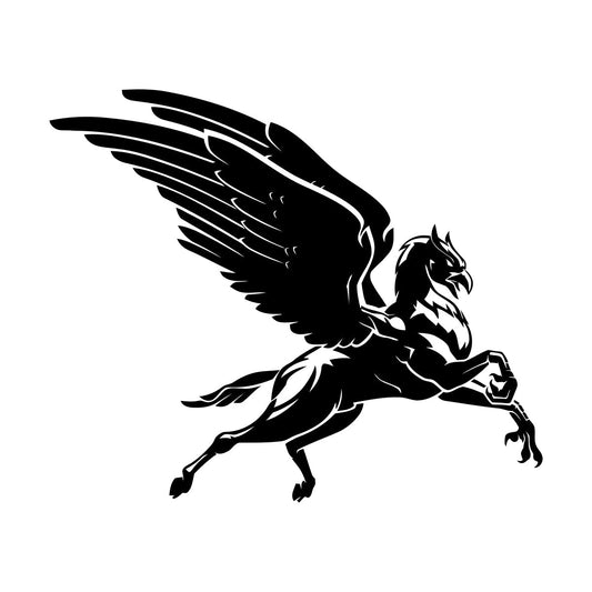 Flying Hippogriff Fantasy Beast Half Eagle And Half Horse Vinyl Wall Decals Window Decals