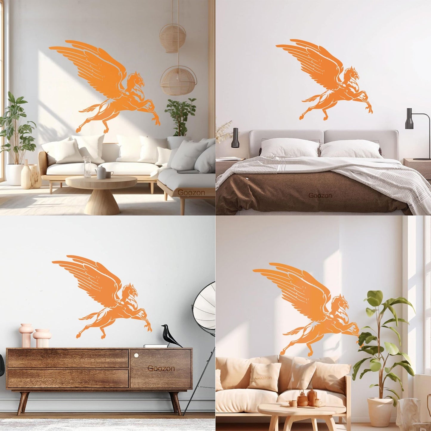 Flying Hippogriff Fantasy Beast Half Eagle And Half Horse Vinyl Wall Decals Window Decals