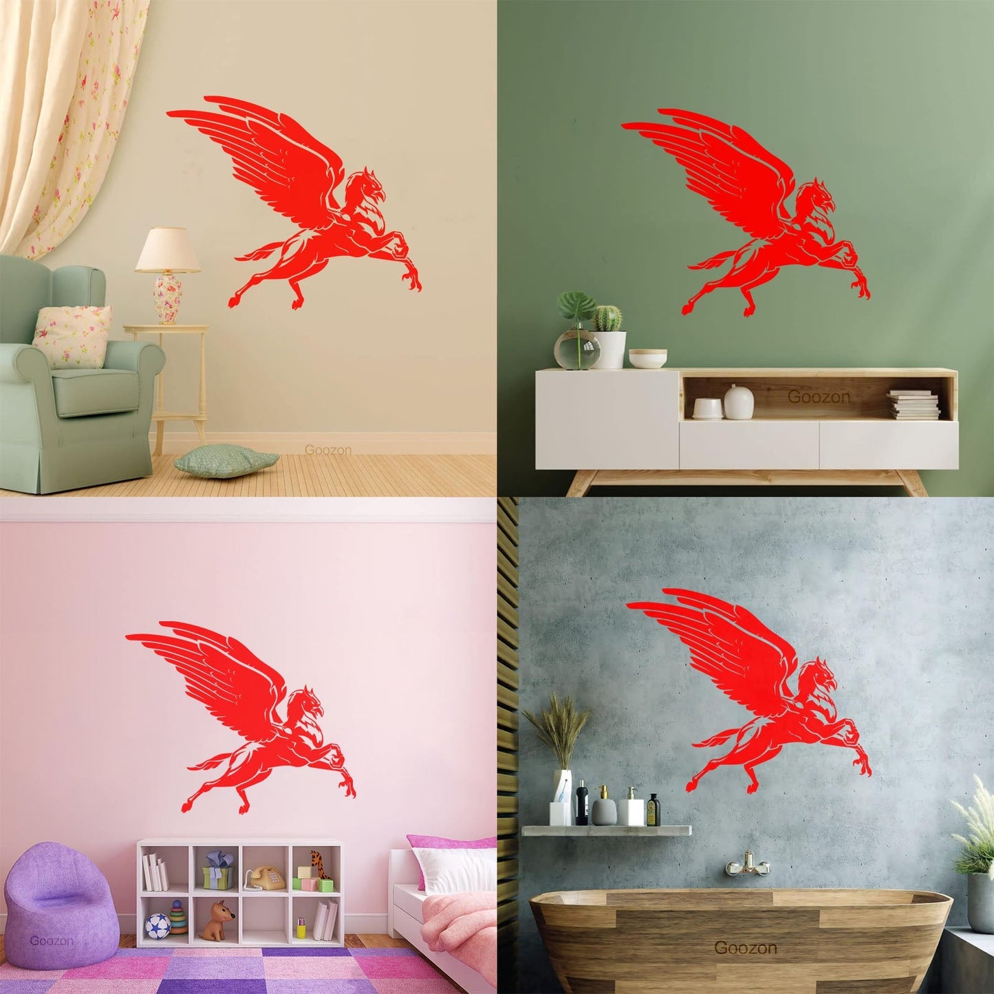 Flying Hippogriff Fantasy Beast Half Eagle And Half Horse Vinyl Wall Decals Window Decals