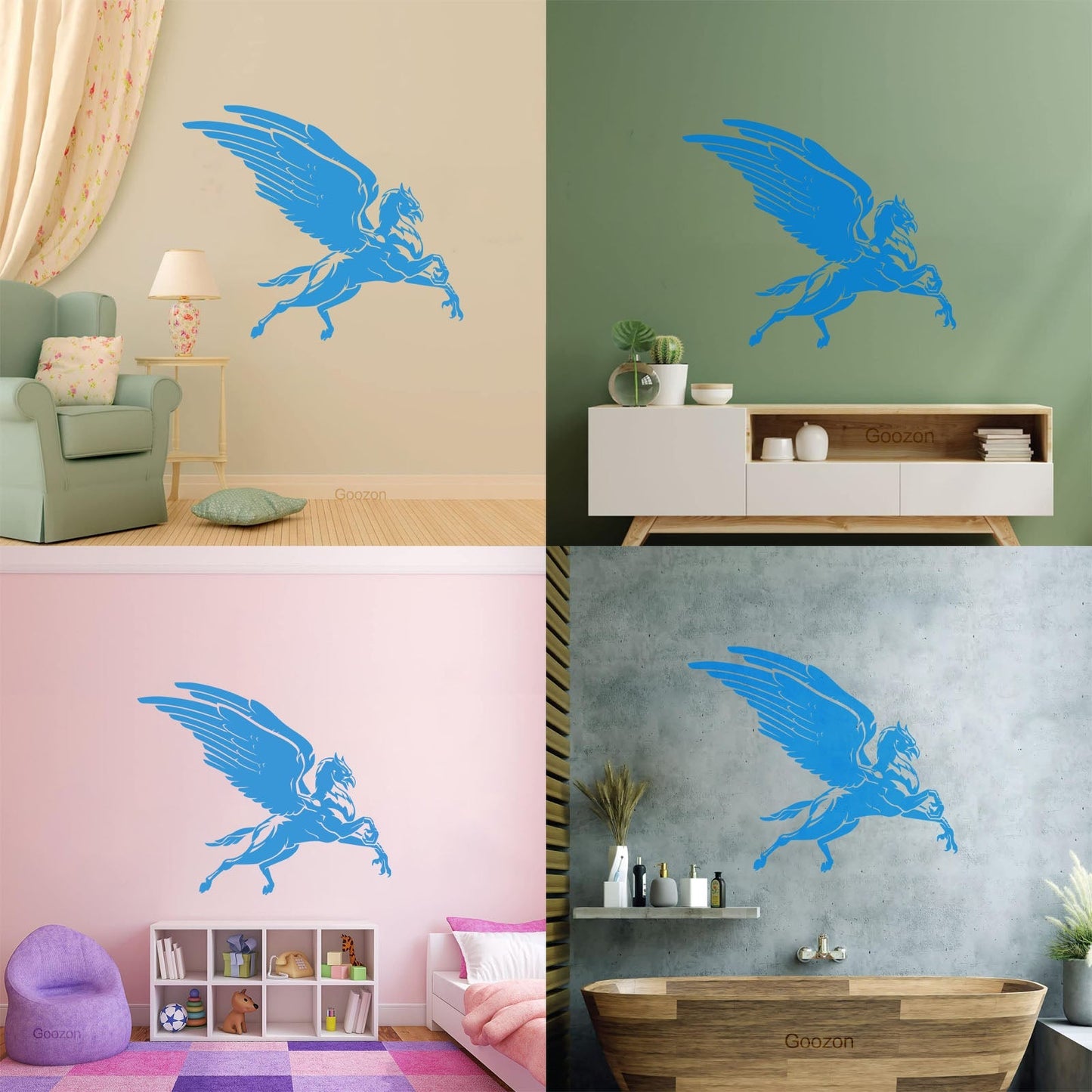 Flying Hippogriff Fantasy Beast Half Eagle And Half Horse Vinyl Wall Decals Window Decals