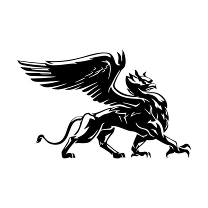 Engraving Decals Griffin Eagle Lion Wings Fantasy Beast Bird Glass Stickers