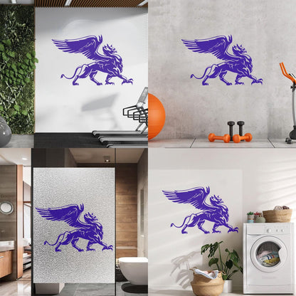 Engraving Decals Griffin Eagle Lion Wings Fantasy Beast Bird Glass Stickers
