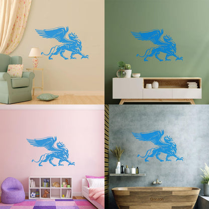 Engraving Decals Griffin Eagle Lion Wings Fantasy Beast Bird Glass Stickers