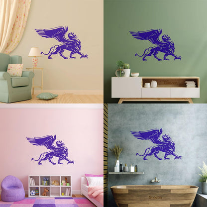Engraving Decals Griffin Eagle Lion Wings Fantasy Beast Bird Glass Stickers