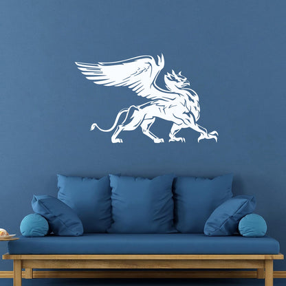 Engraving Decals Griffin Eagle Lion Wings Fantasy Beast Bird Glass Stickers