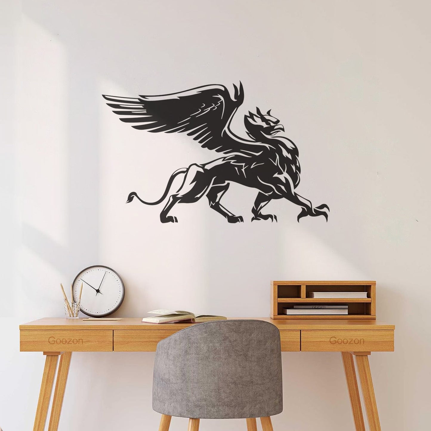 Engraving Decals Griffin Eagle Lion Wings Fantasy Beast Bird Glass Stickers
