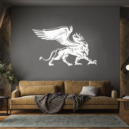 Engraving Decals Griffin Eagle Lion Wings Fantasy Beast Bird Glass Stickers