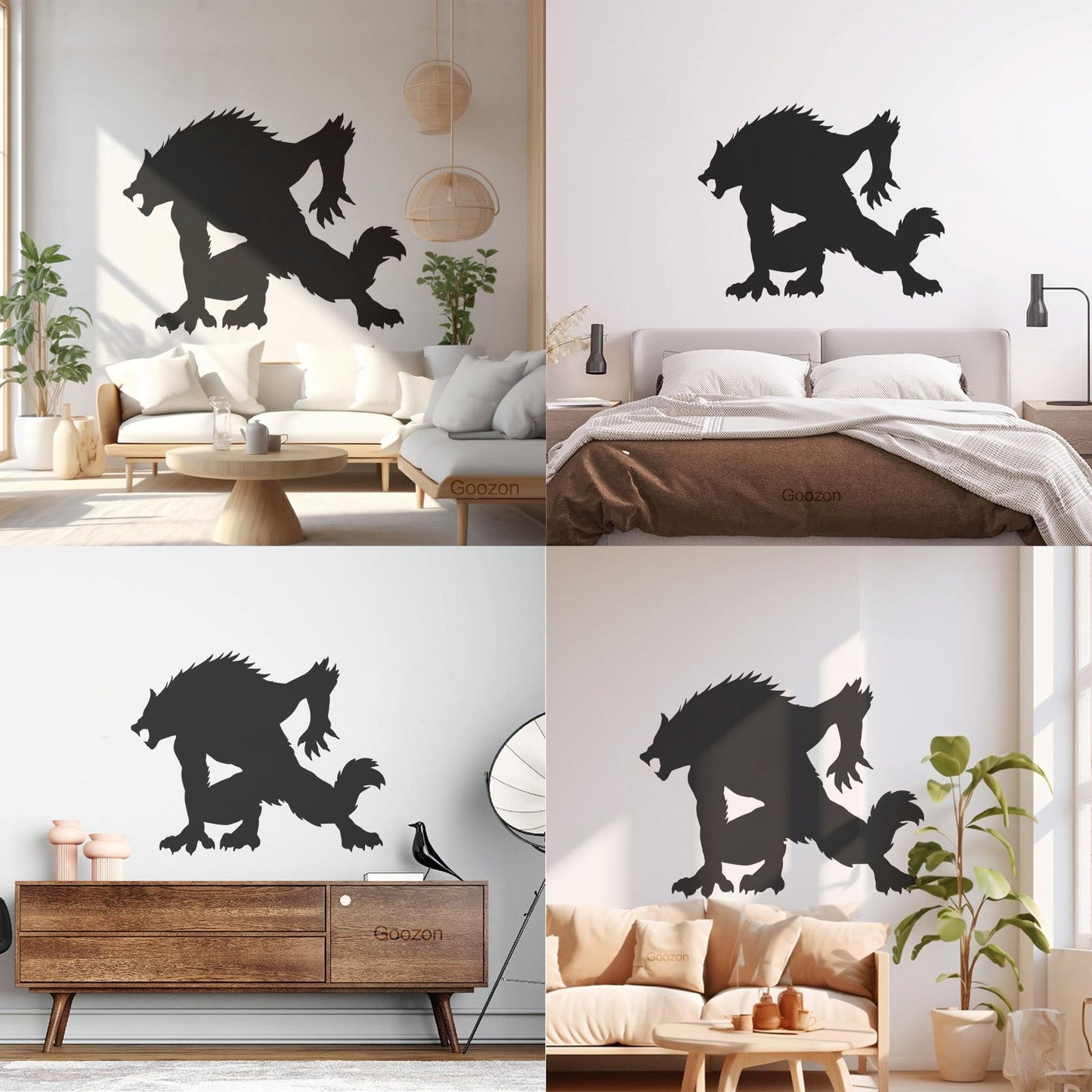 Wall Stickers Paster Paper Werewolf Horror Fantasy Beast Monster Tattoo Culture
