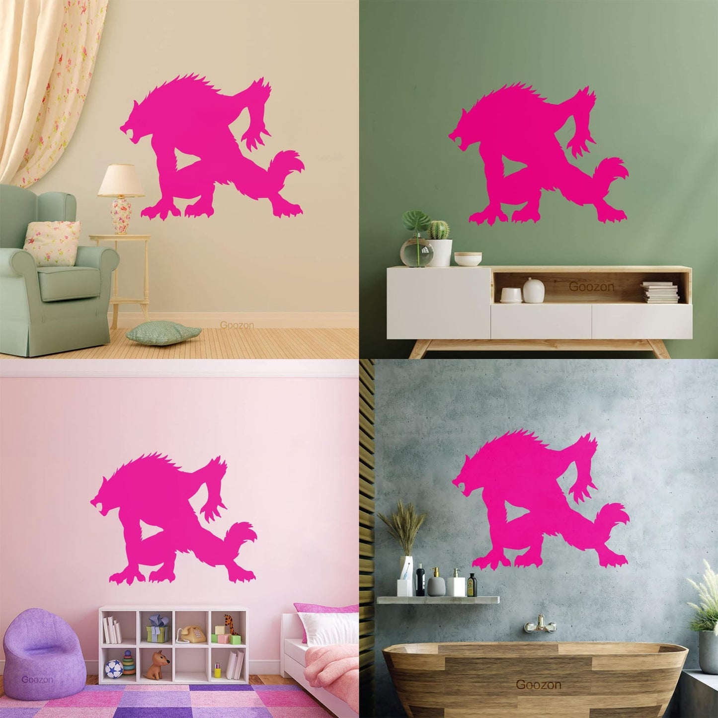Wall Stickers Paster Paper Werewolf Horror Fantasy Beast Monster Tattoo Culture