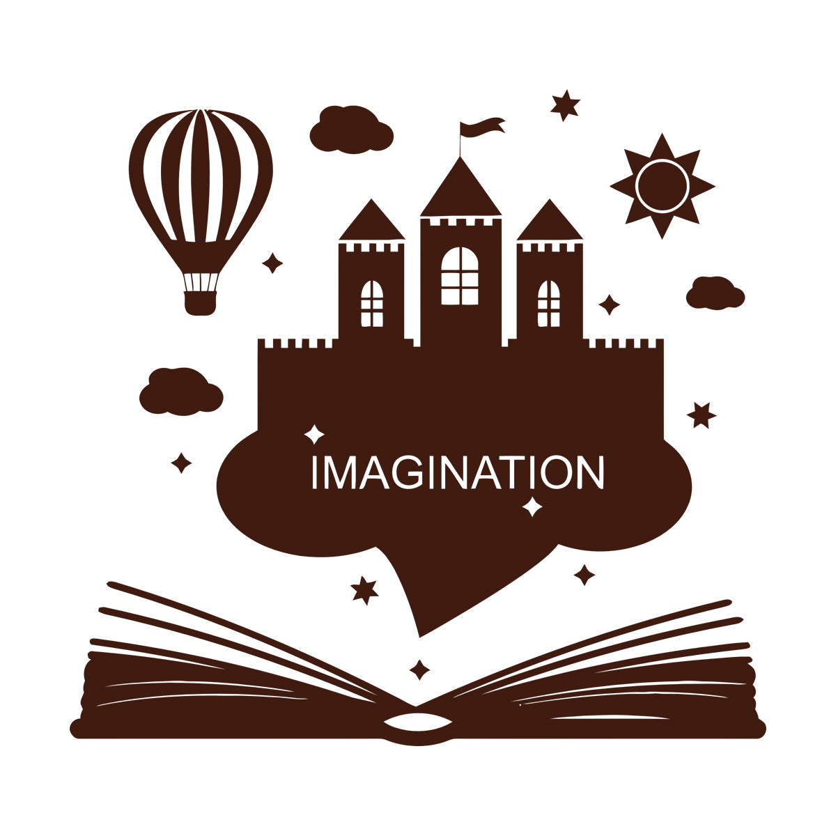 Wall Vinyl Sticker Decor Imagination Kids Book Fantasy Castle Removable Without Leaving Glue