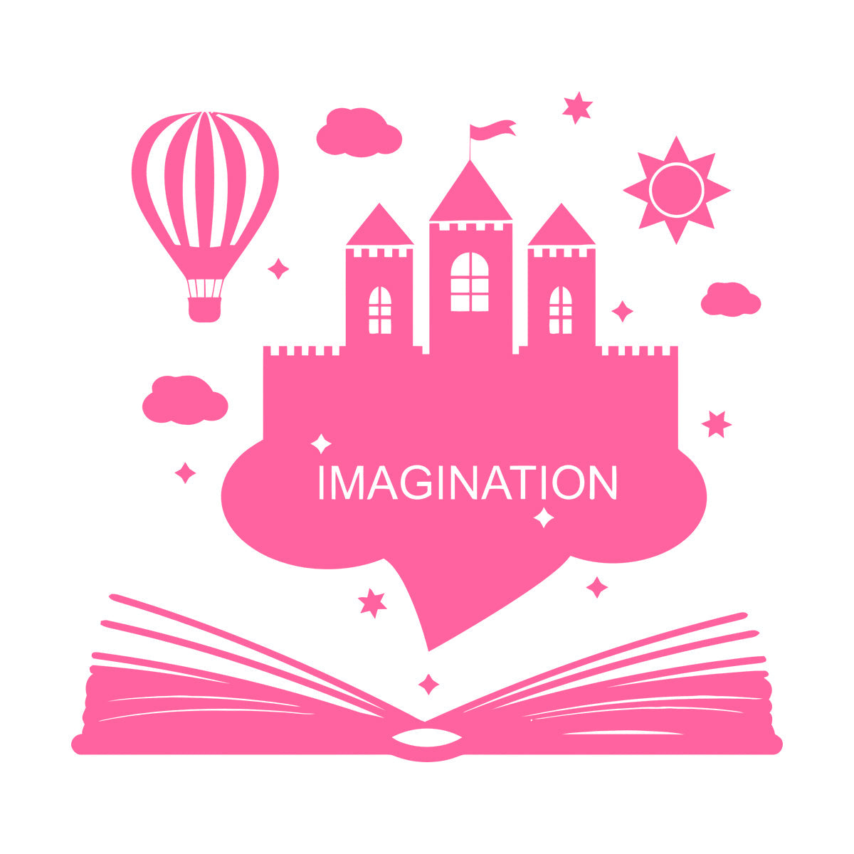 Wall Vinyl Sticker Decor Imagination Kids Book Fantasy Castle Removable Without Leaving Glue