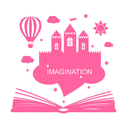 Wall Vinyl Sticker Decor Imagination Kids Book Fantasy Castle Removable Without Leaving Glue