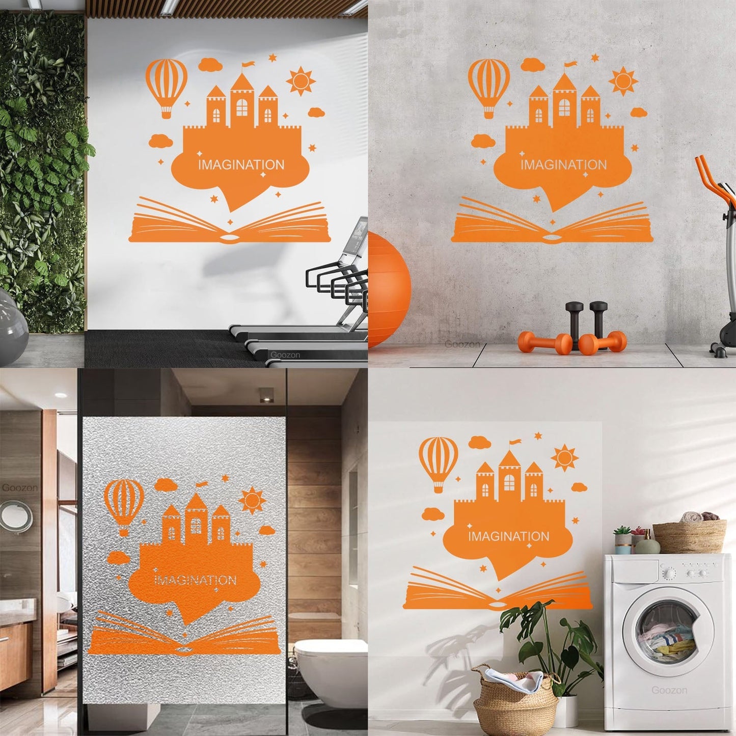 Wall Vinyl Sticker Decor Imagination Kids Book Fantasy Castle Removable Without Leaving Glue