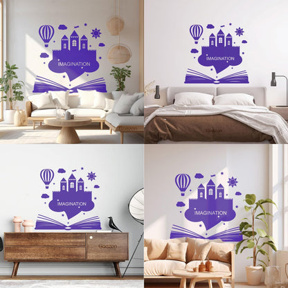 Wall Vinyl Sticker Decor Imagination Kids Book Fantasy Castle Removable Without Leaving Glue