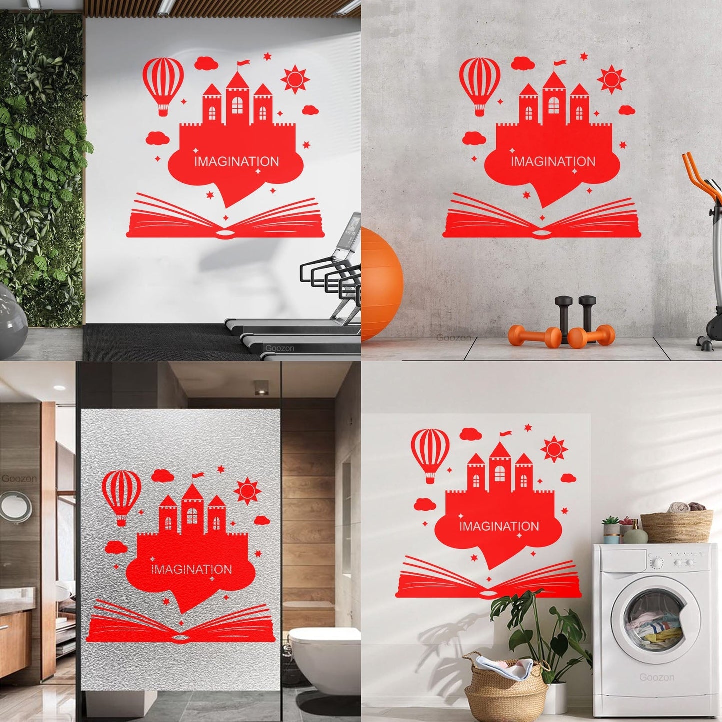 Wall Vinyl Sticker Decor Imagination Kids Book Fantasy Castle Removable Without Leaving Glue