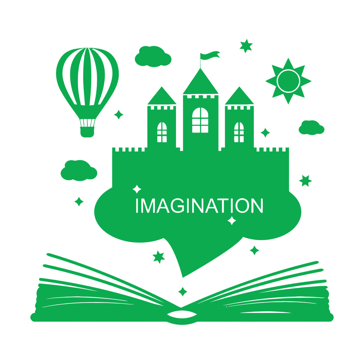 Wall Vinyl Sticker Decor Imagination Kids Book Fantasy Castle Removable Without Leaving Glue