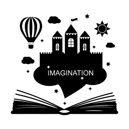Wall Vinyl Sticker Decor Imagination Kids Book Fantasy Castle Removable Without Leaving Glue