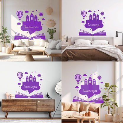 Wall Vinyl Sticker Decor Imagination Kids Book Fantasy Castle Removable Without Leaving Glue