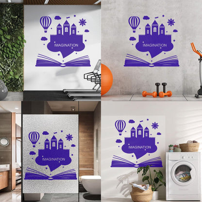 Wall Vinyl Sticker Decor Imagination Kids Book Fantasy Castle Removable Without Leaving Glue