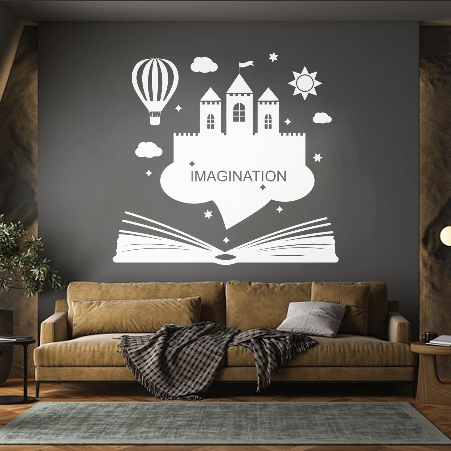 Wall Vinyl Sticker Decor Imagination Kids Book Fantasy Castle Removable Without Leaving Glue