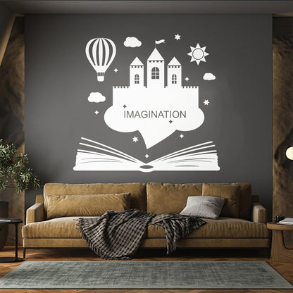 Wall Vinyl Sticker Decor Imagination Kids Book Fantasy Castle Removable Without Leaving Glue