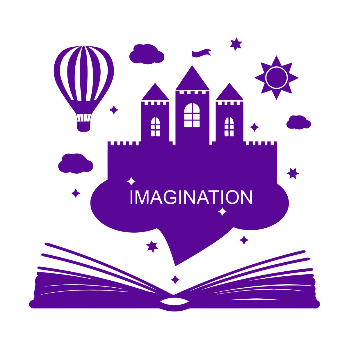 Wall Vinyl Sticker Decor Imagination Kids Book Fantasy Castle Removable Without Leaving Glue