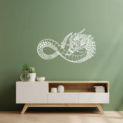 Fine Carving Stickers Japanese Dragon Fantasy Asian Style Self Adhesive
